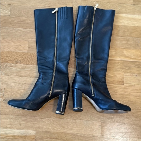 Michael Kors size 10M women's Elegant Black Leather Knee-High Boots - Picture 5 of 9